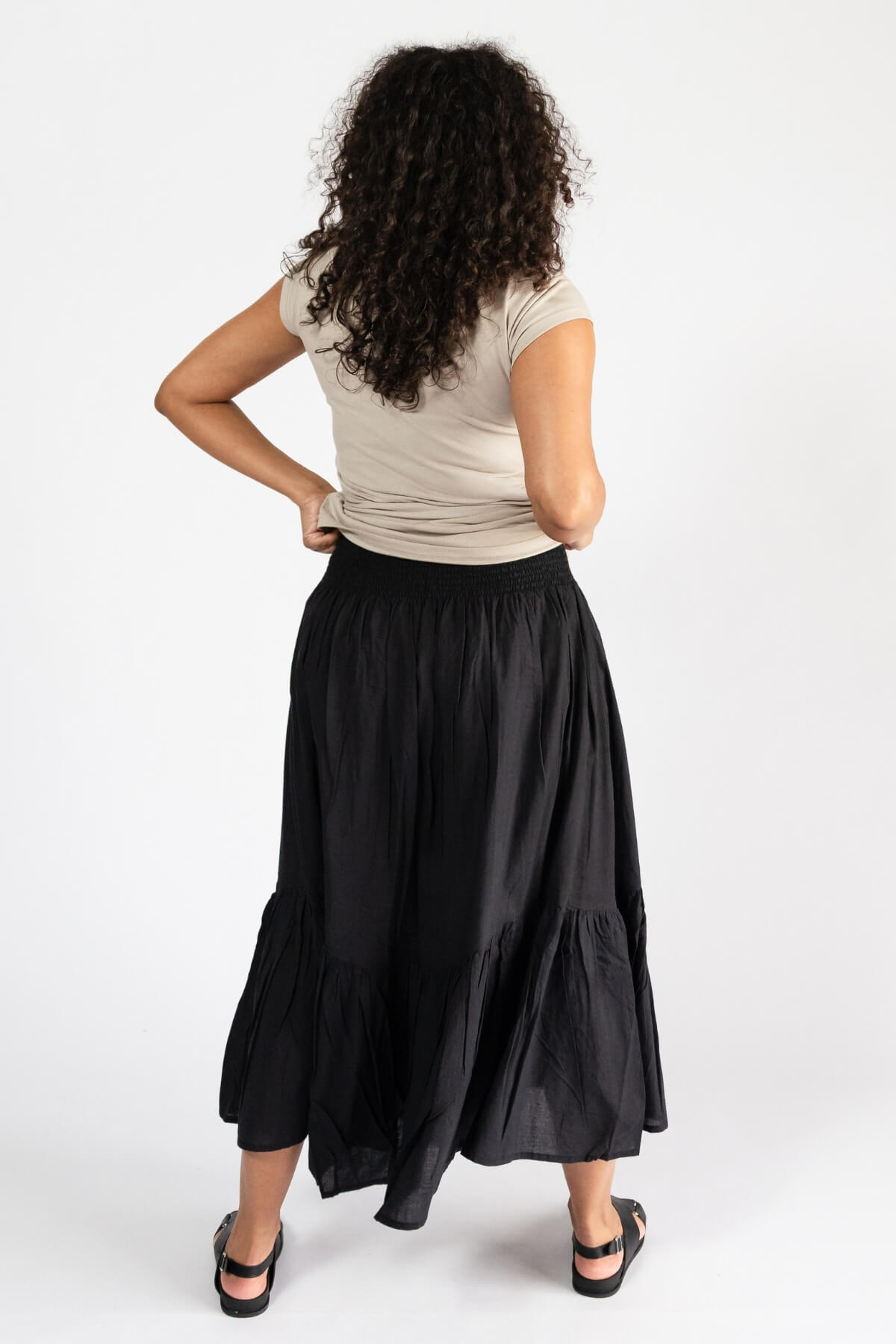 Surya Crinkle Cotton Skirt for Women - rear view