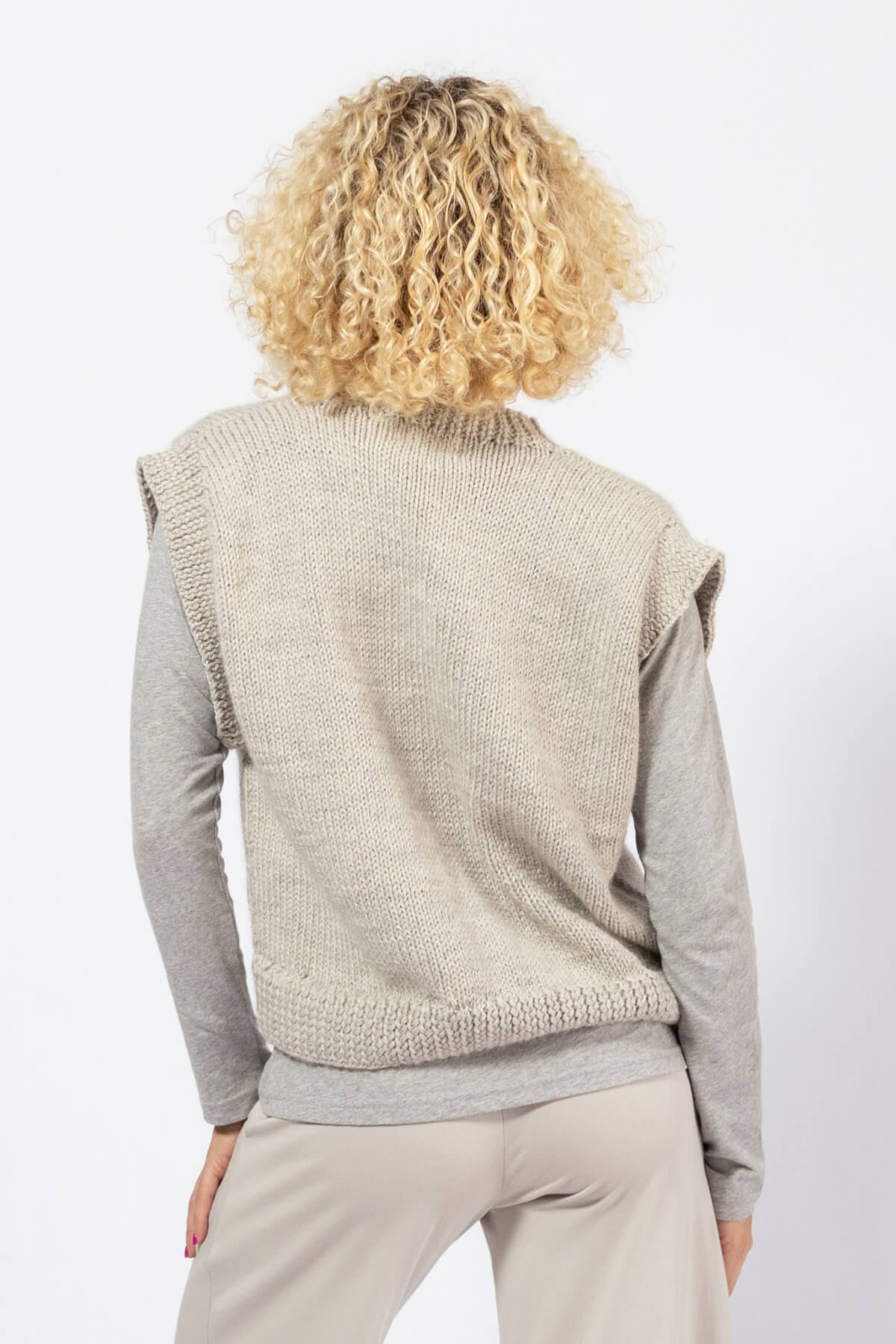 Ethical Merino Wool Vest for Women - rear view
