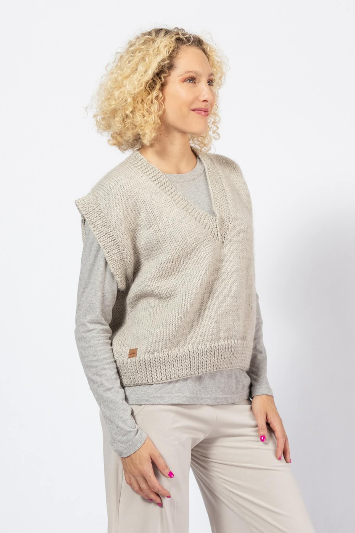 Ethical Merino Wool Vest for Women - right side view