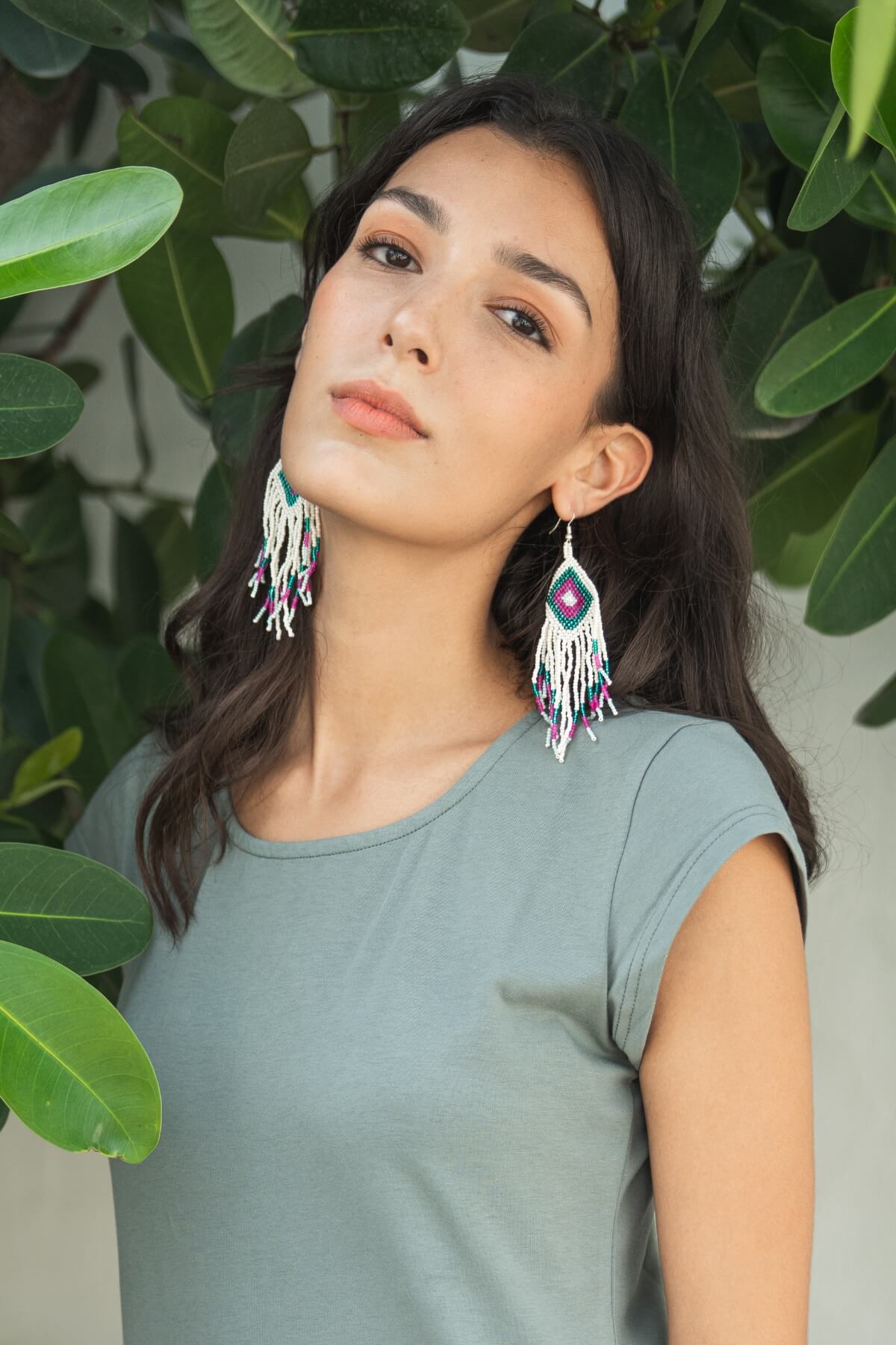 Surya Handmade Glass Bead Earrings - ethically made in Nepal