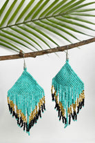 Surya Ethical Glass Bead Earrings - Maldives Blue