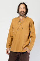 Surya Cotton Shirt for Men made in Nepal - Caramel