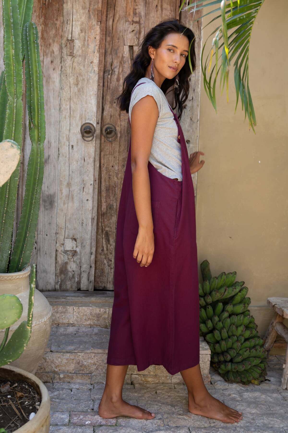 Surya Everyday Cotton Juanita Overalls - on location in Bali