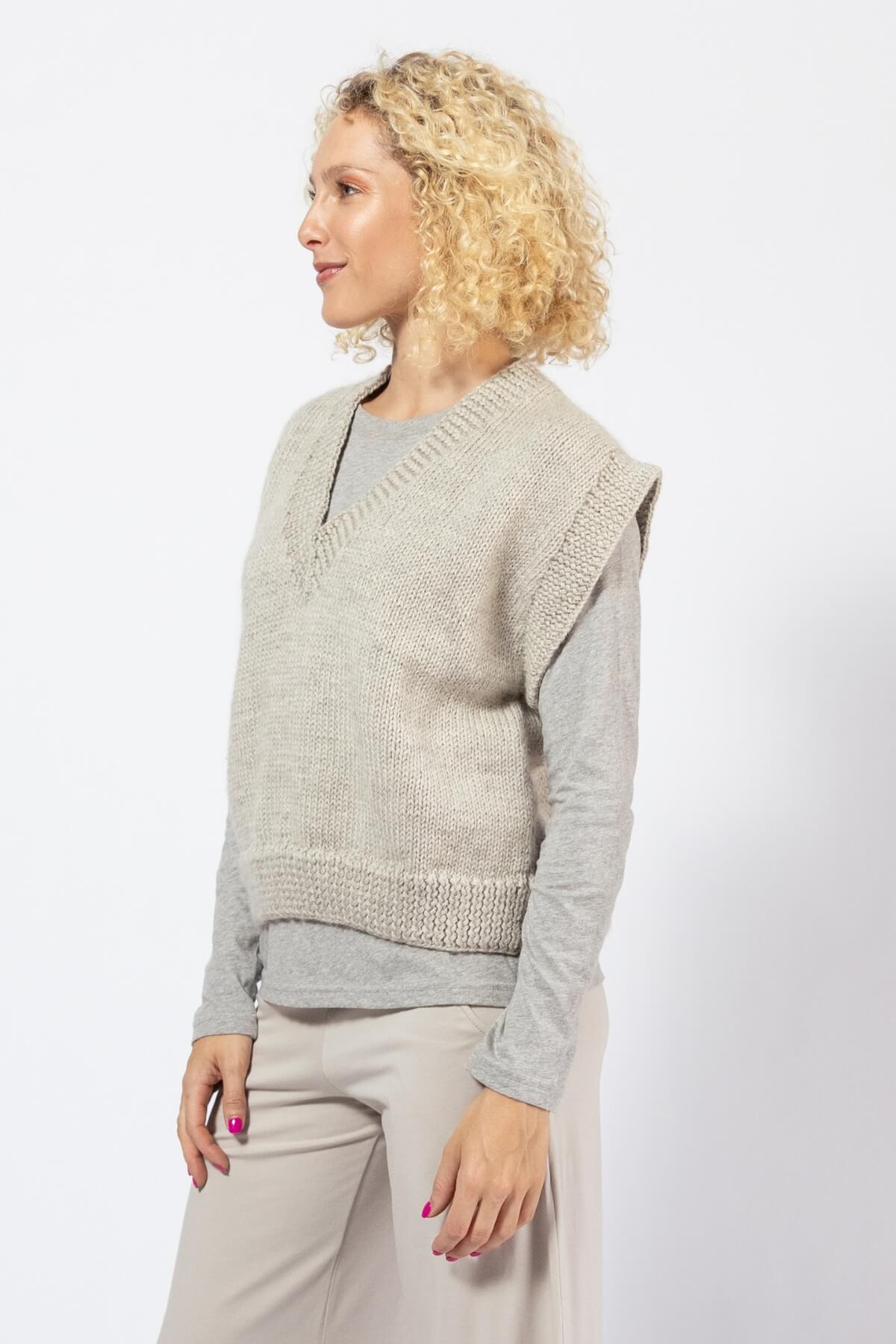 Ethical Merino Wool Vest for Women - left side view