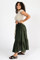 Surya Crinkle Cotton Skirt for Women - comfortable shirred waistband