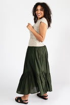 Surya Crinkle Cotton Skirt for Women - left side view