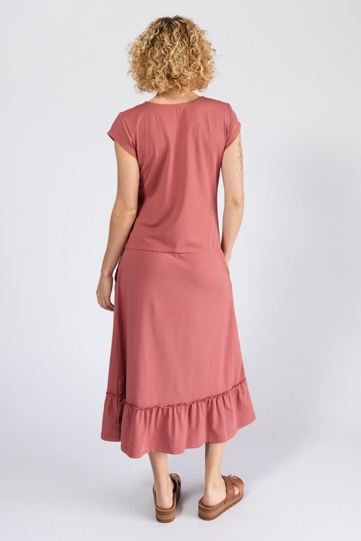 Surya Ethical Organic Cotton Midi Dress - rear view