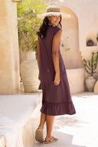 Surya Organic Cotton Midi Dress for Women - ethically made in Nepal