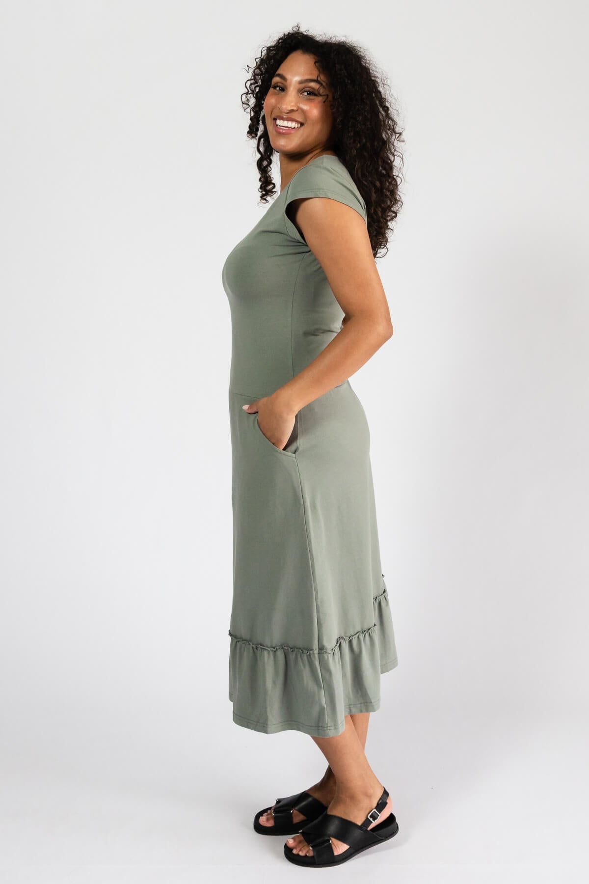 Surya Ethical Organic Cotton Midi Dresses - flattering style dress