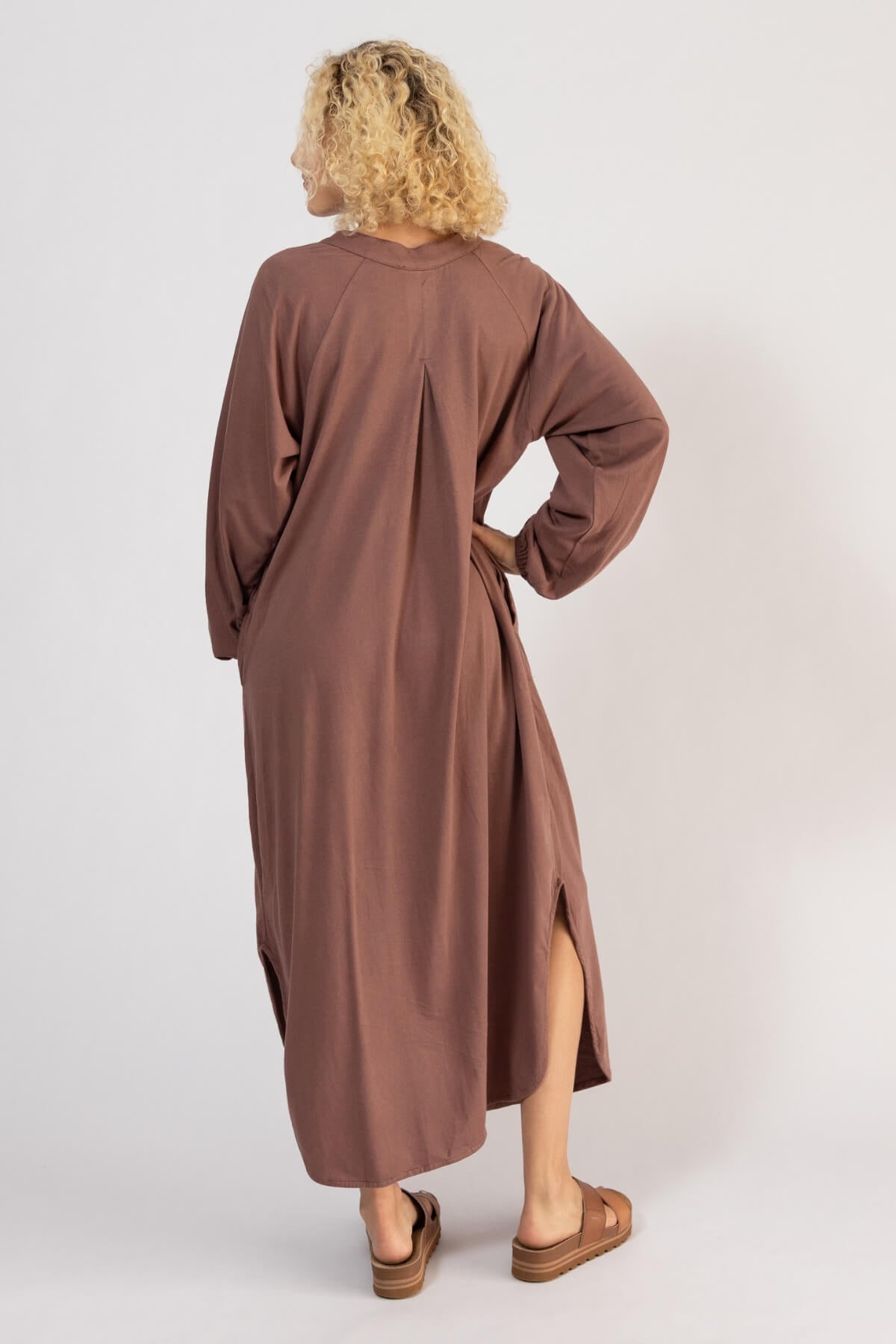 Organic Cotton Long Sleeve Kaftan - rear view