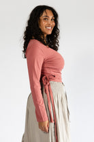 Surya Organic Cotton Long Sleeve Wrap Top - right side view