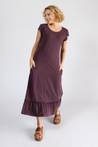Surya Organic Cotton Midi Dress for Women - comfortable stretchy organic fabric