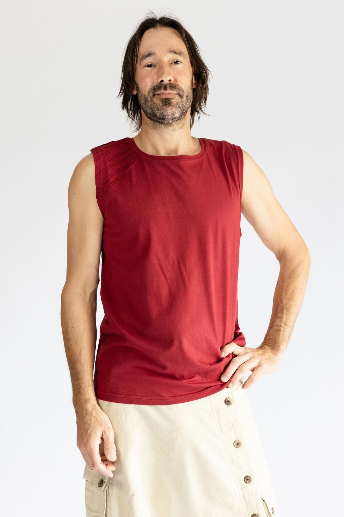 Surya Ethical Organic Singlet Tops for Men - round neckline