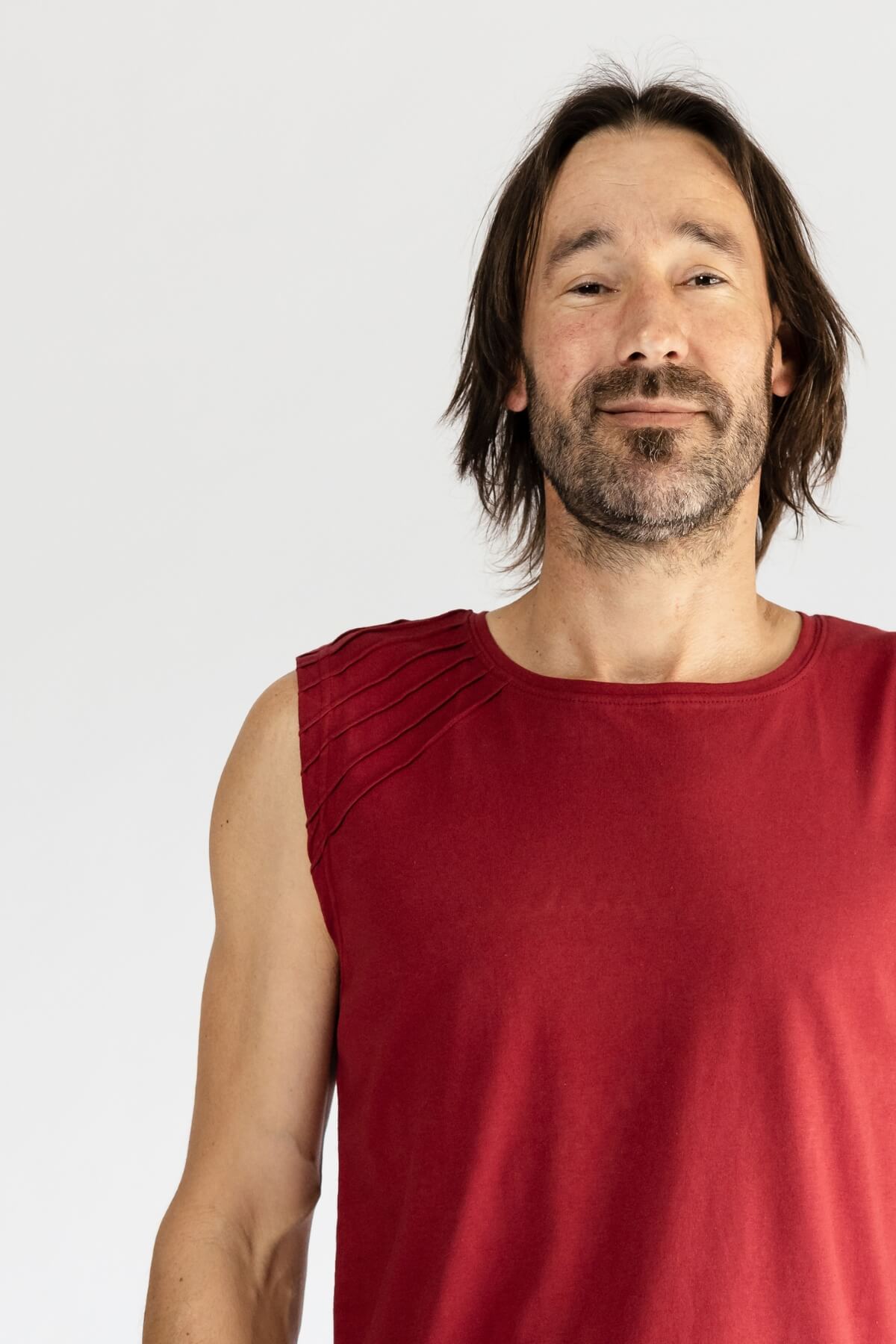 Surya Ethical Organic Singlet Tops for Men - shoulder stitching detail