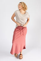 Surya Ethical Organic Cotton Madrid Skirt - rounded side split hem