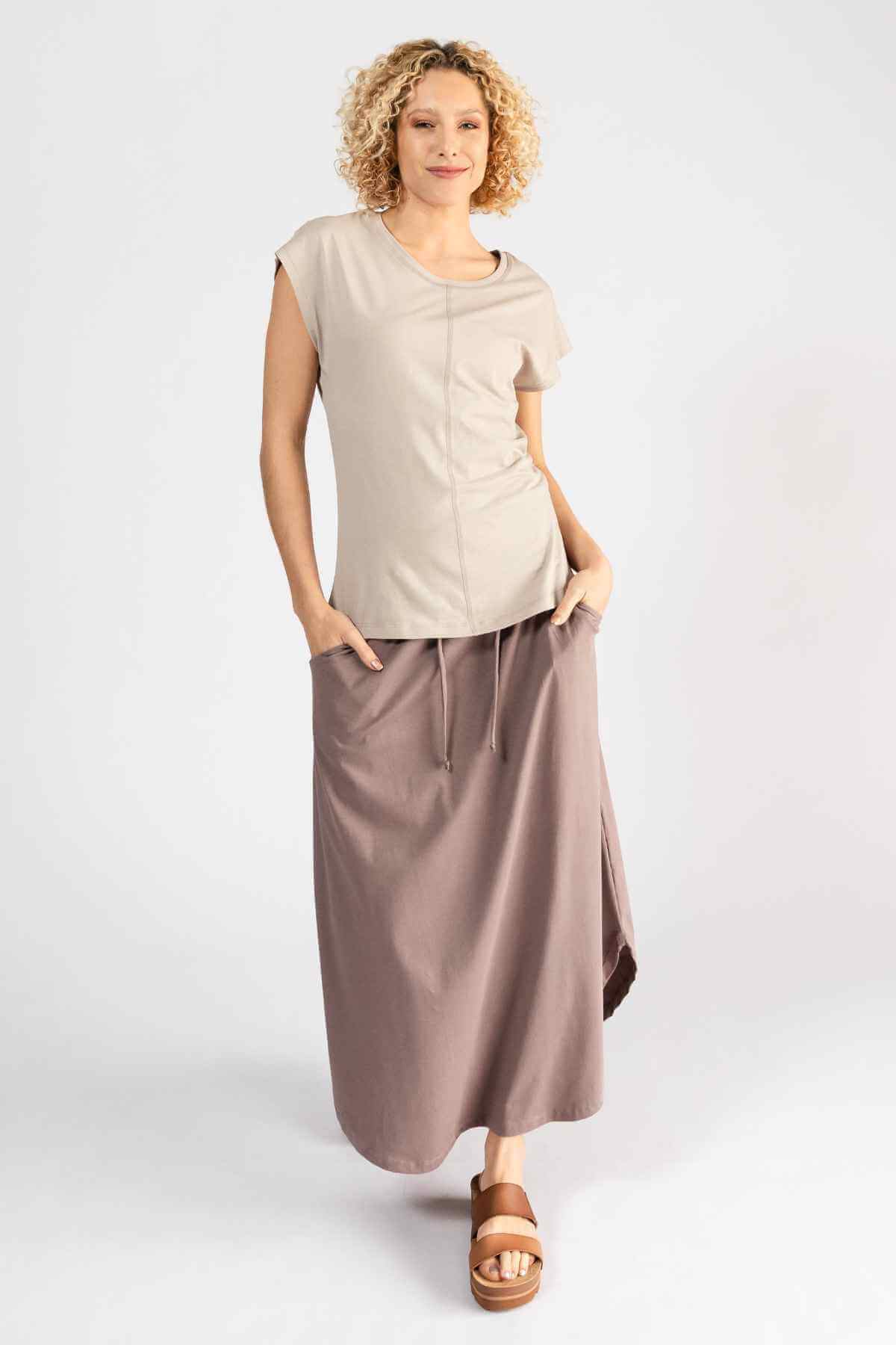 Surya Ethical Organic Madrid Skirt - Dusty Mauve