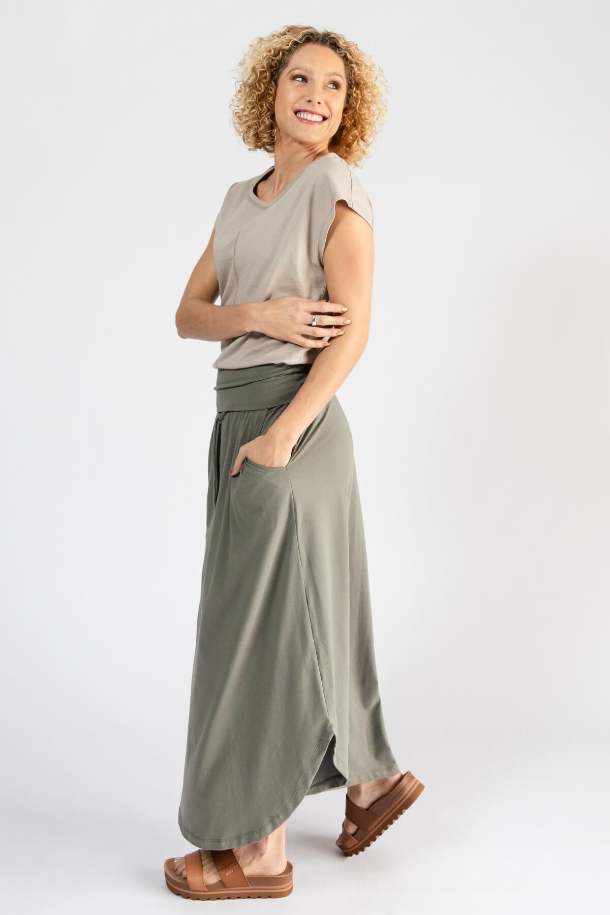 Surya Organic Cotton Madrid Skirt - turn down waist