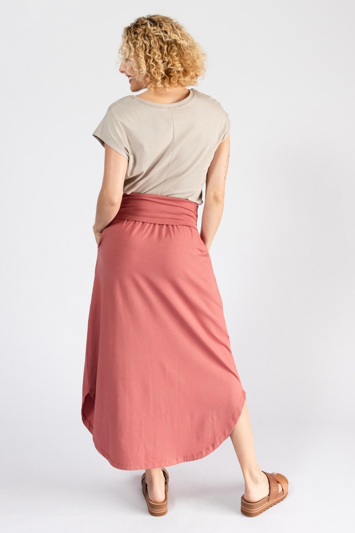 Surya Ethical Organic Cotton Madrid Skirt - rear view of Madrid Skirt