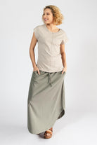 Surya Organic Cotton Madrid Skirt - rounded side split hem
