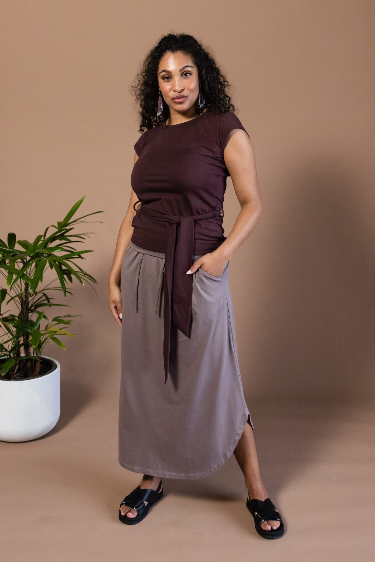 Surya Ethical Organic Madrid Skirt - rounded side split hem