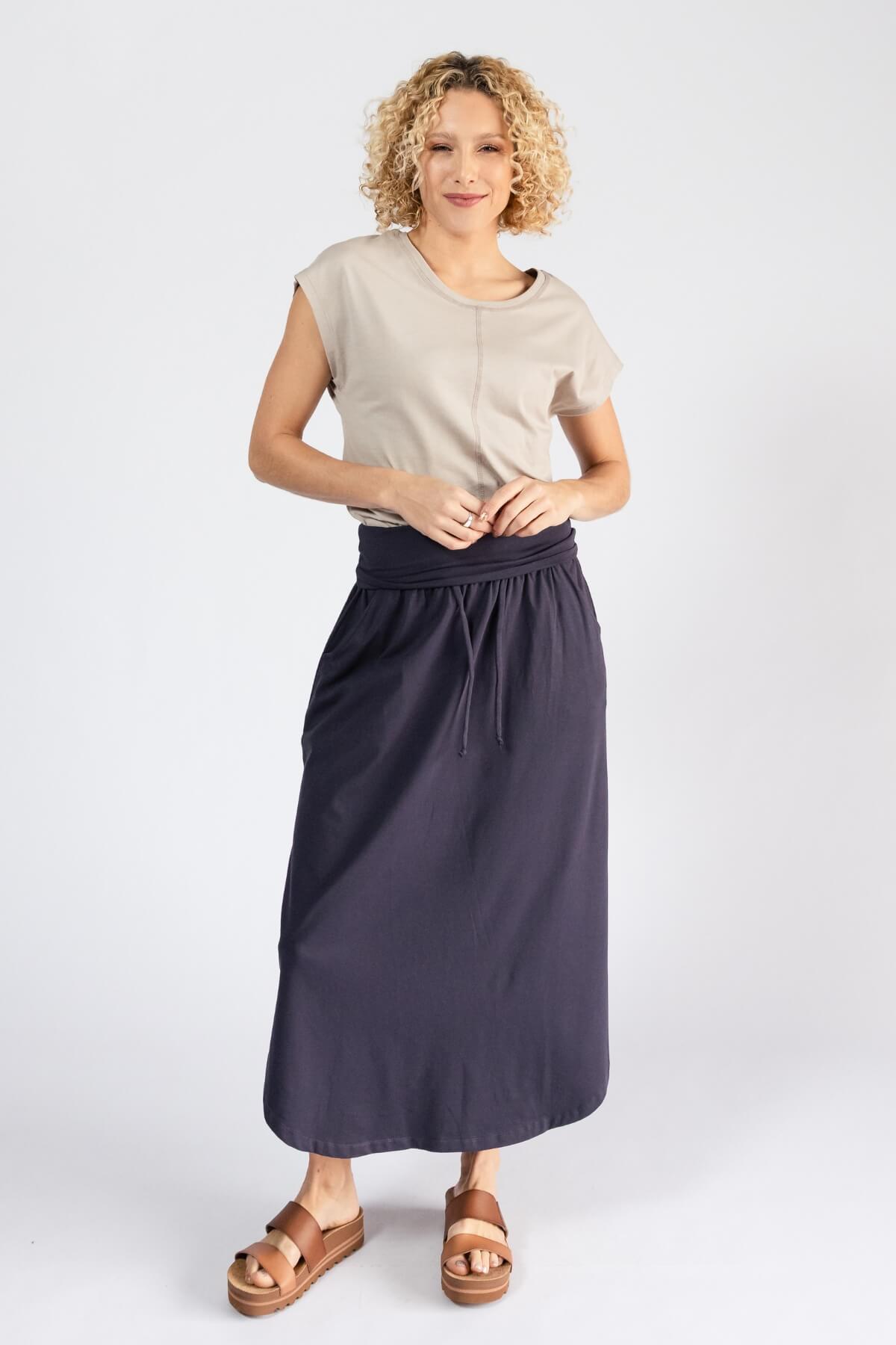 Surya Ethical Organic Cotton Madrid Skirt - turn down waistband