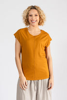 Surya Everyday Organic Cotton Tops for Women -  Turmeric