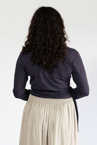 Surya Long Sleeve Organic Wrap Top - rear view