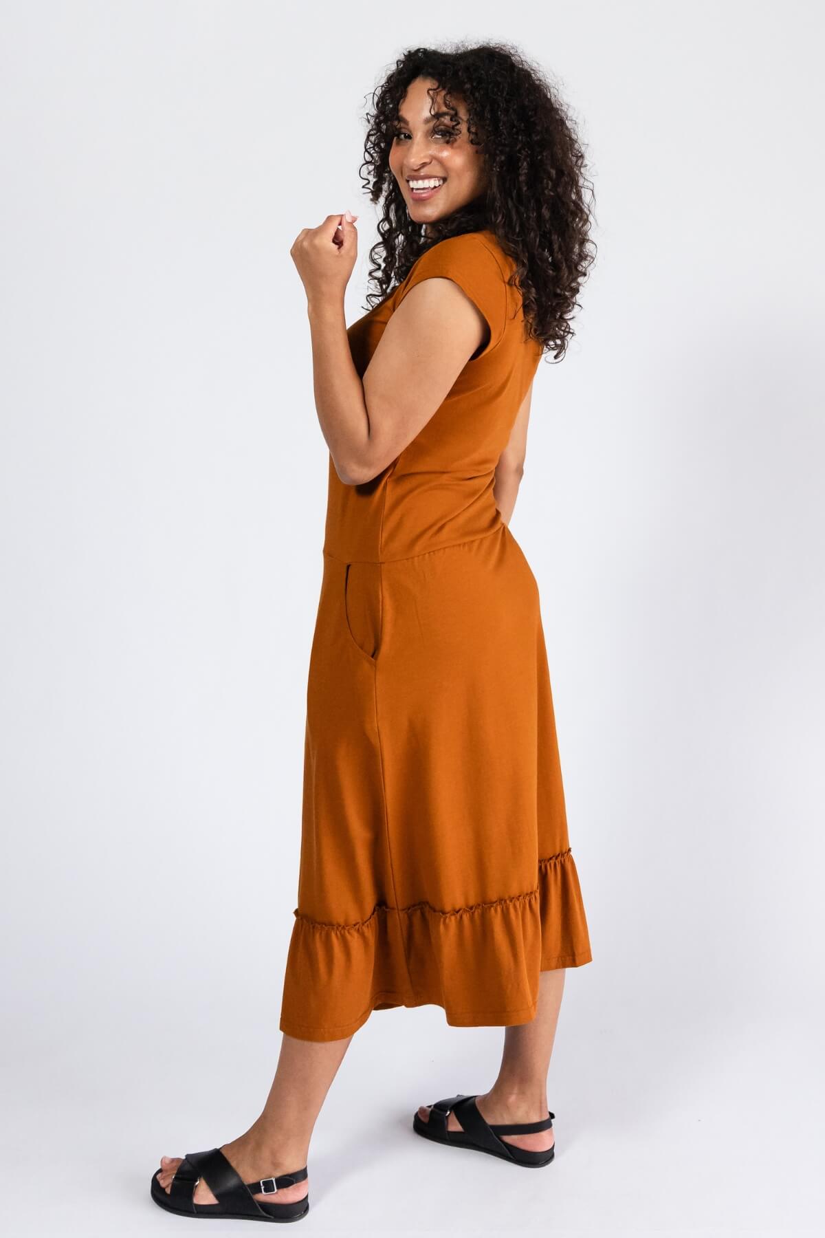 Surya Organic Cotton Noumea Midi Dress - flattering stretchy cotton