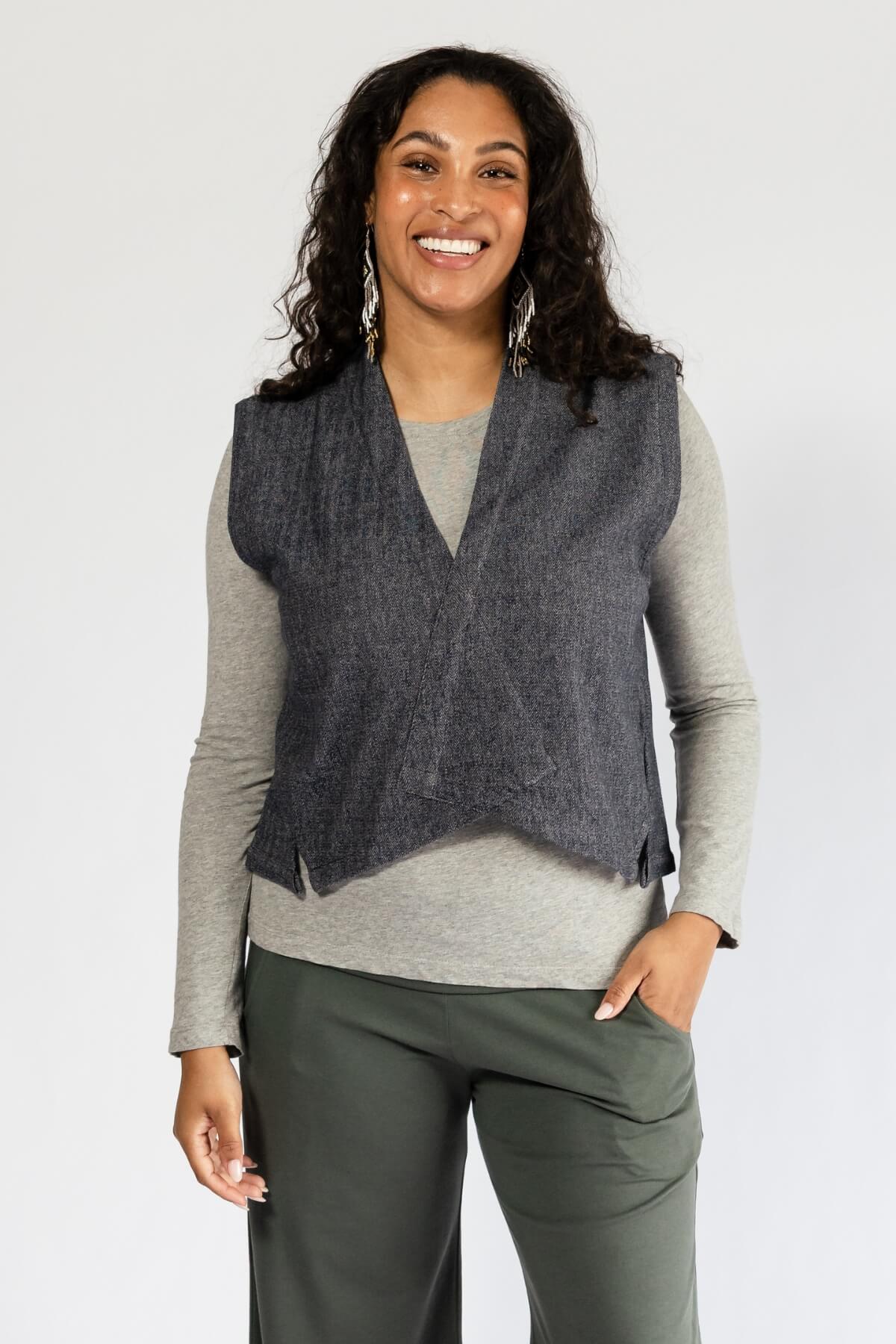 Surya Ethical Organic Jacquard Vest - made in Nepal