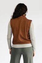 Surya Organic Jacquard Denim Vest - rear back view
