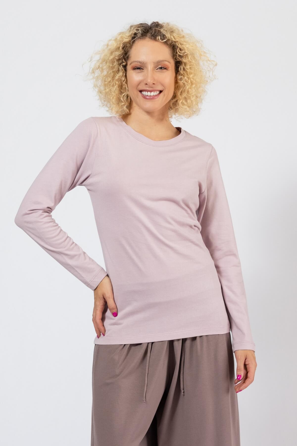 Organic cotton long sleeve tops for women - extra long length