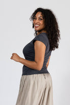 Organic Cotton Capped Sleeve Top for Women - flattering design