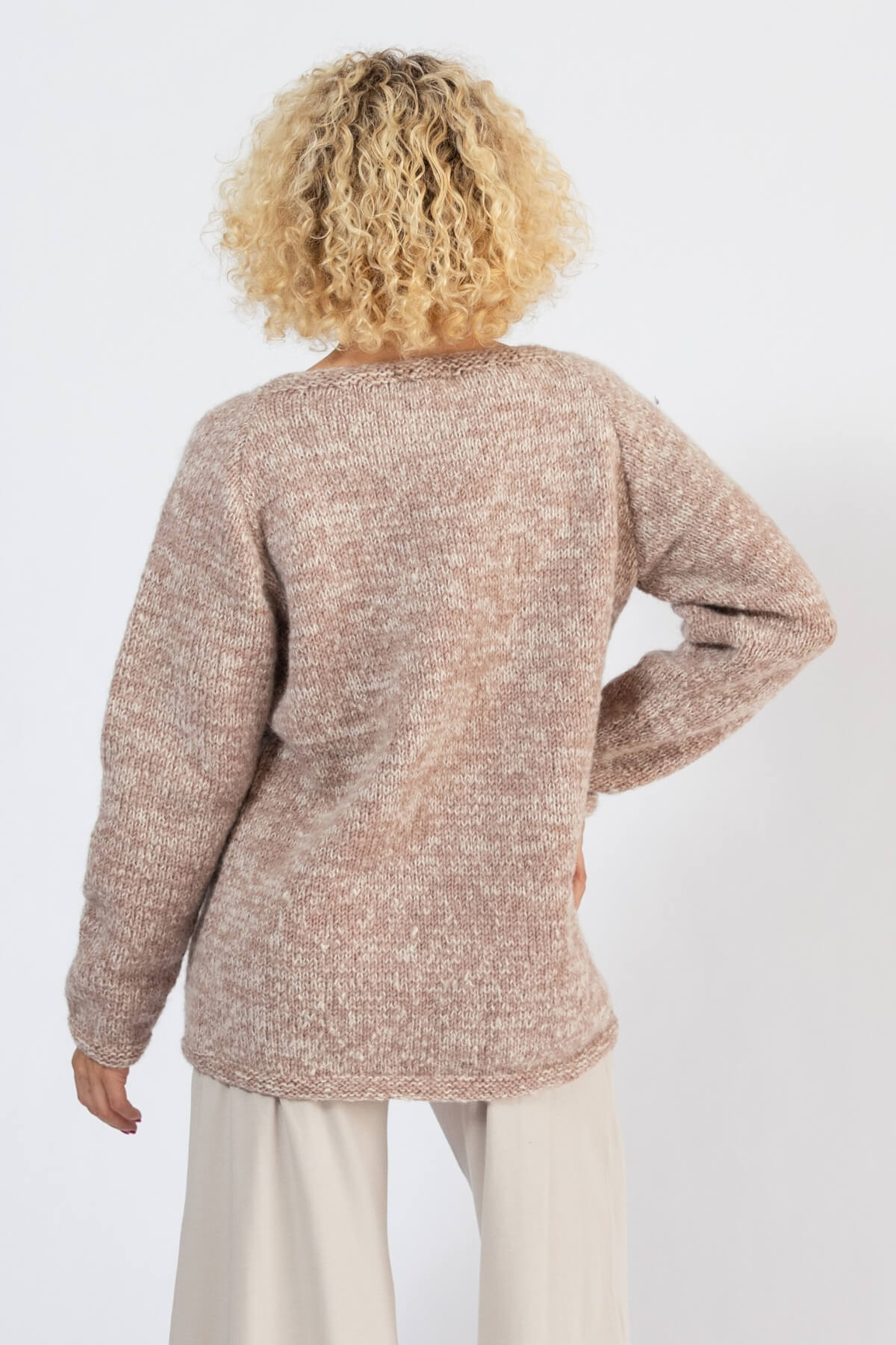 Surya Oversized Wool Sweater for Women - rear view