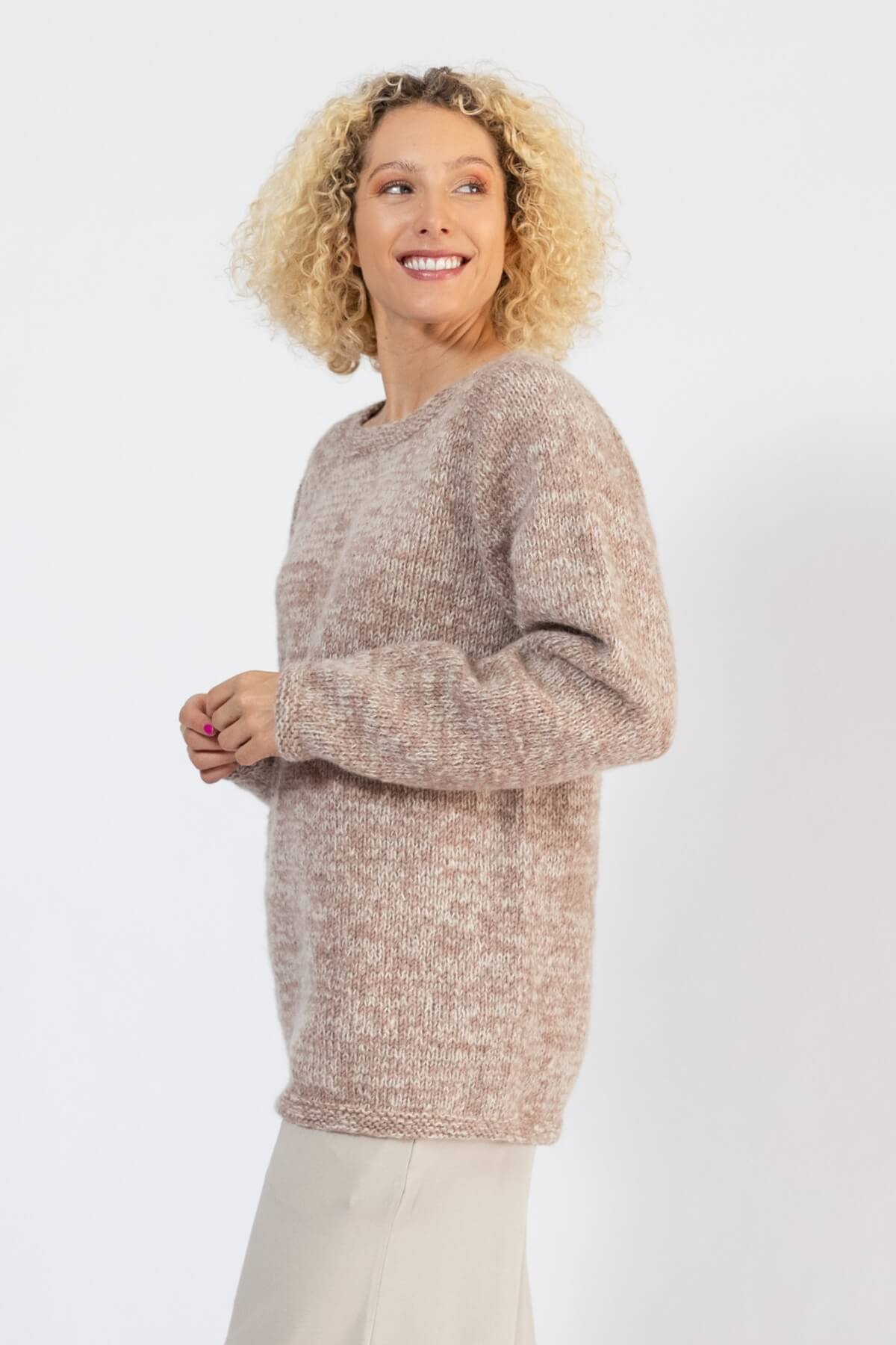 Surya Oversized Wool Sweater for Women - left side view