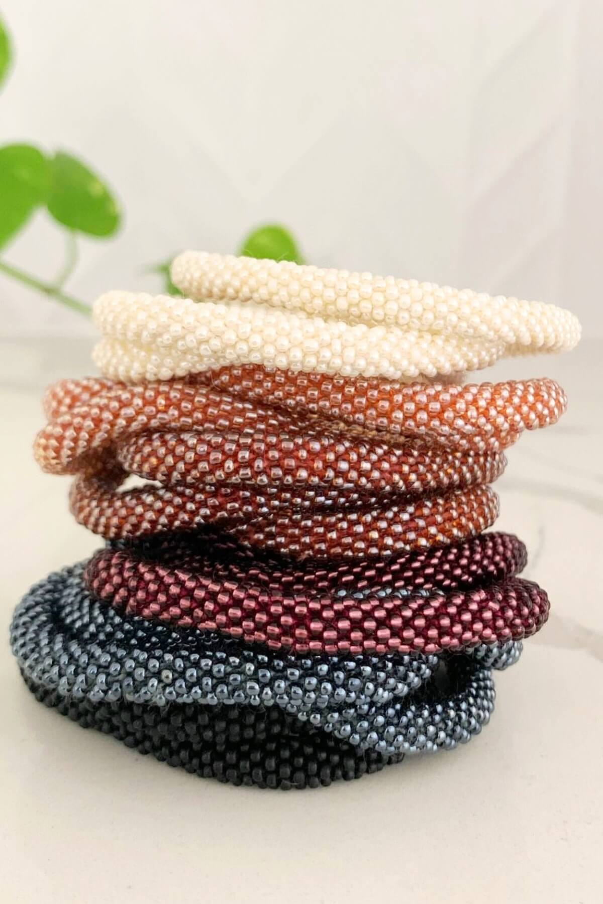 Surya Australia Roll-on glass bead bracelets from Nepal