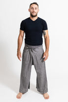 Surya Cotton Thai Fisherman Pants for Men - Grey
