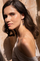 Surya Ethical Tibetan style earrings made in Nepal - Luvina dark blue