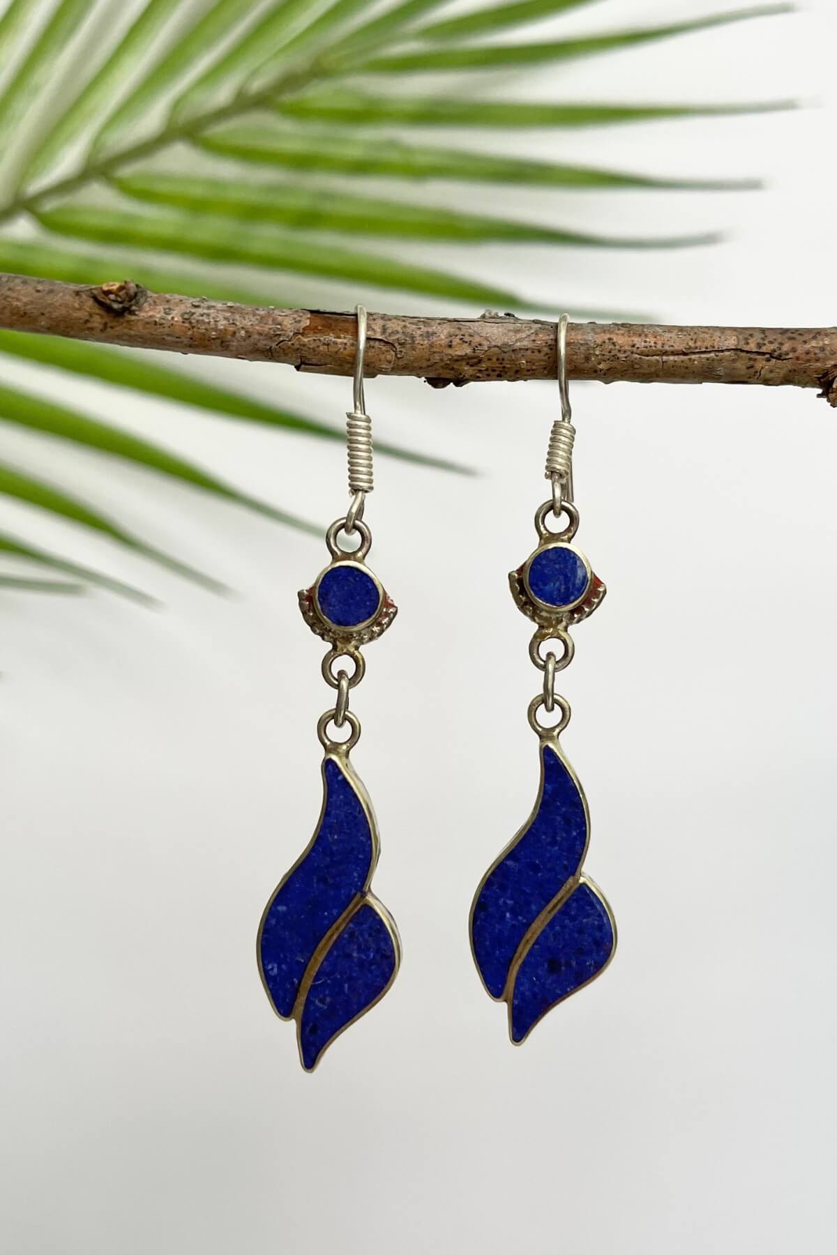 Surya Ethical Tibetan style earrings made in Nepal - Luniva