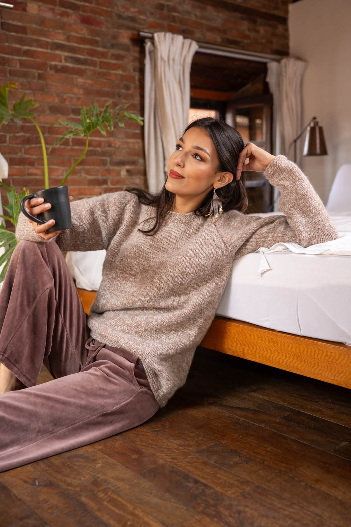 Surya Oversized Wool Sweater for Women - on location in Nepal