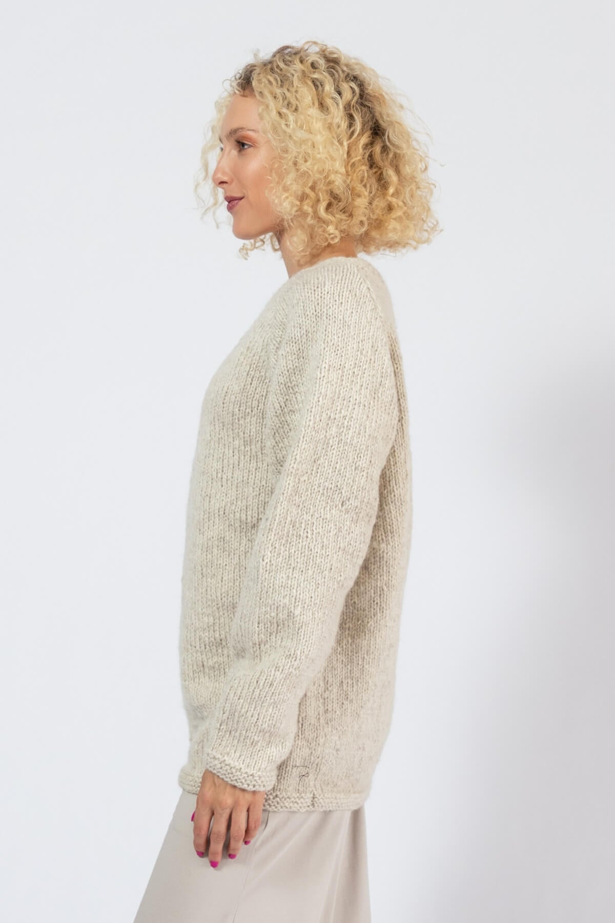 Oversized Wool Jumpers for Women - left side view