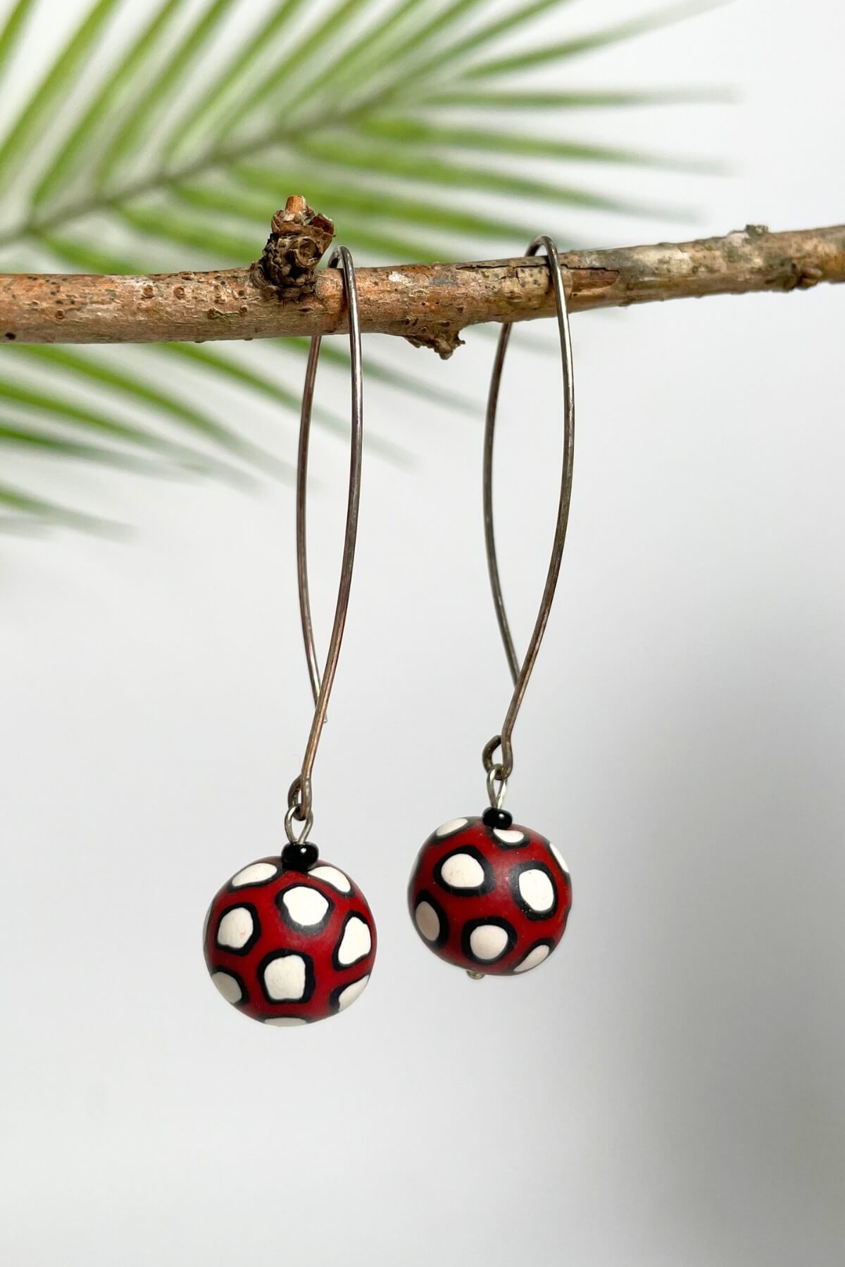 Surya Fairtrade Samunnat polymer clay mala earrings - made in Nepal