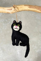 Surya Wool felt Hanging Cat - Black