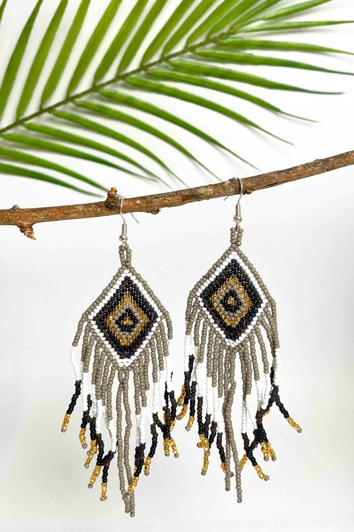 Surya Handmade Beaded Earrings - ethically made in Nepal