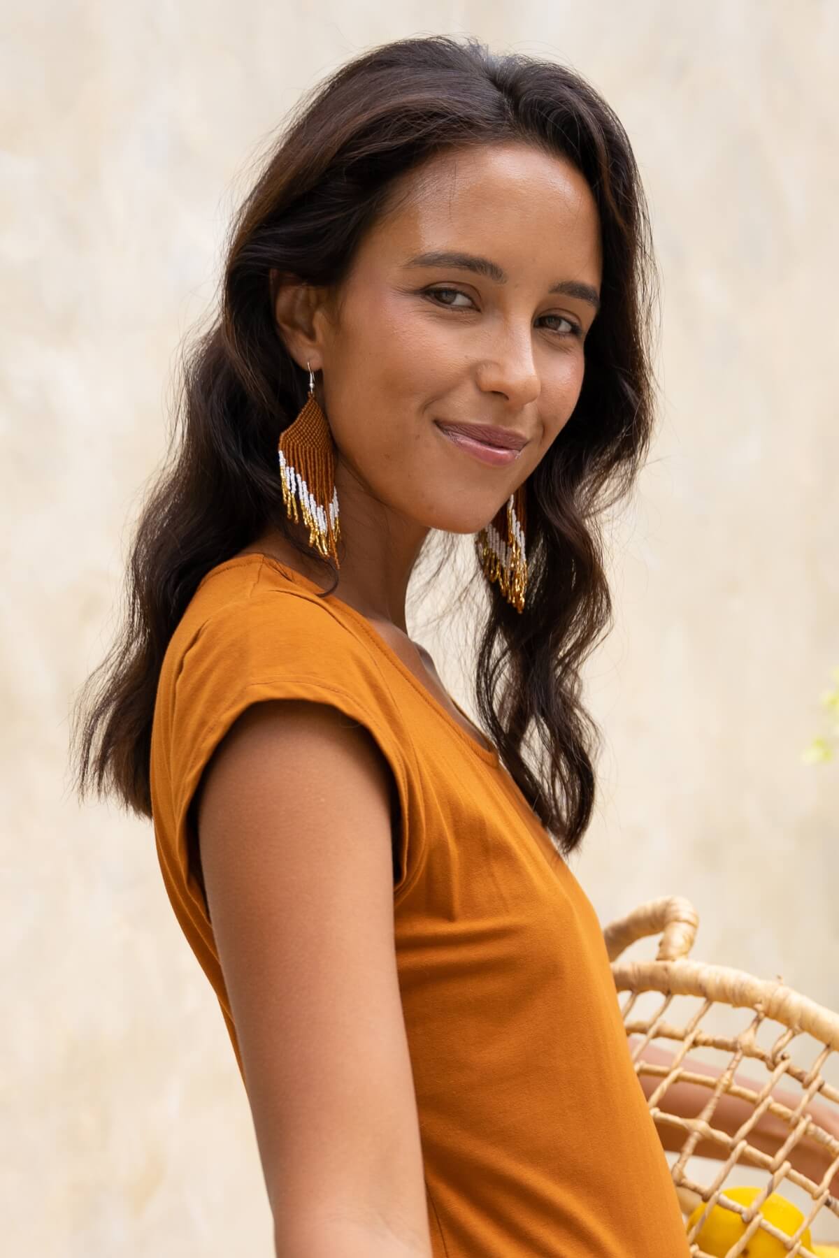 Surya striking handmade beaded earrings from Nepal