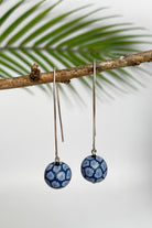 Samunnat Ethical Polymer Clay Earrings made in Nepal - Navy and White