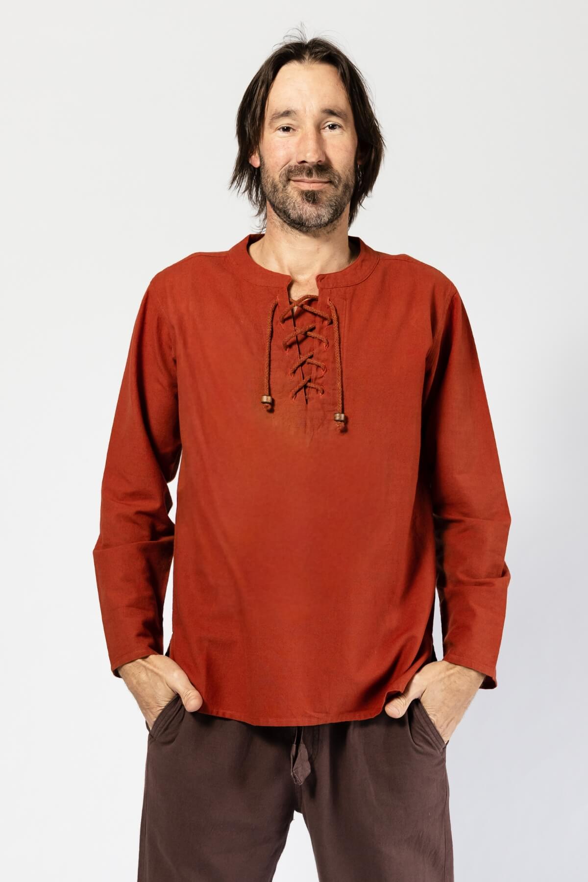 Surya Long Sleeve Cotton Top for Men - ethically made in Nepal