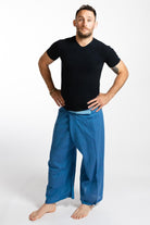 Surya Lightweight Cotton Fisherman Pants for Men - Blue