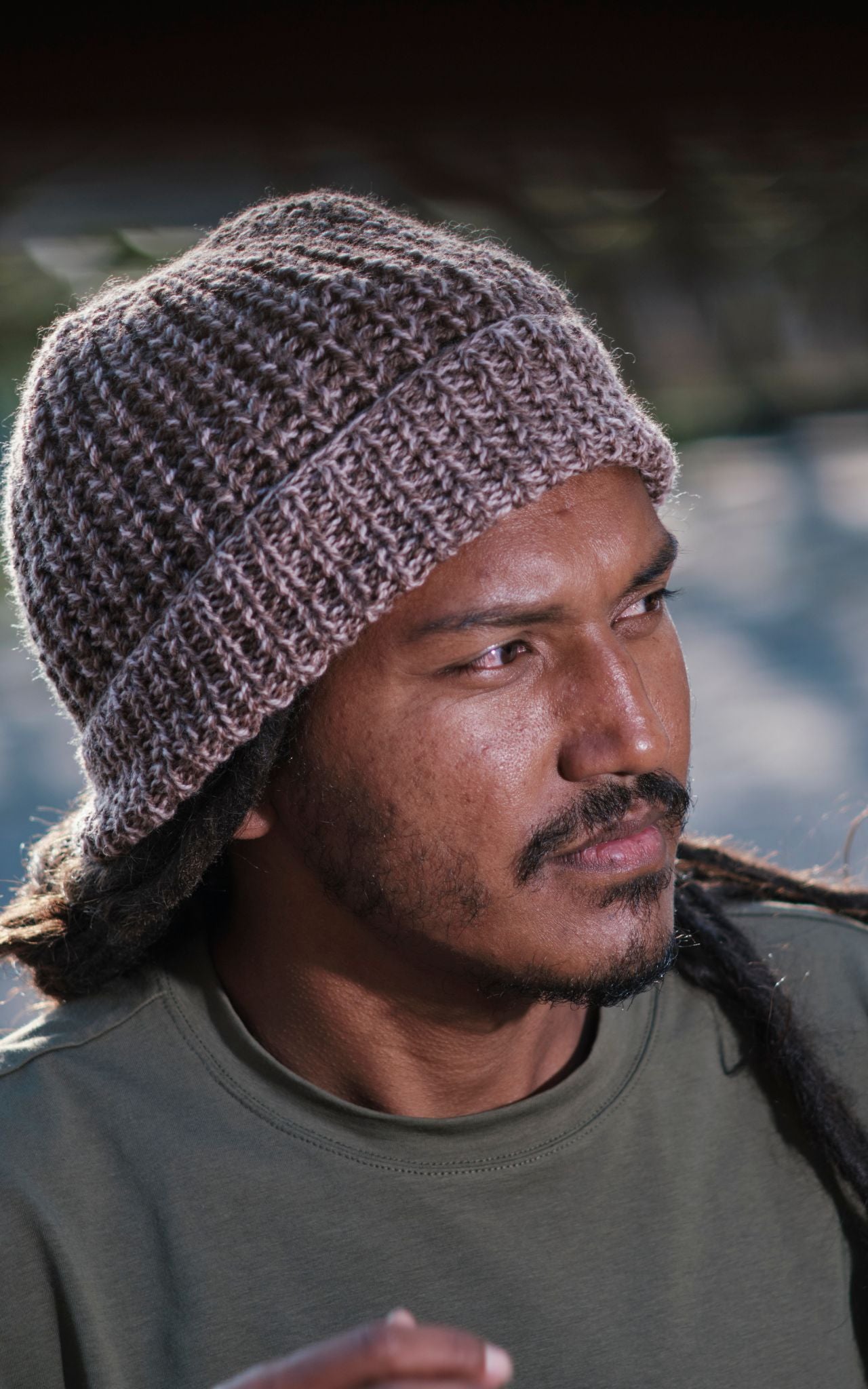 Surya Australia Ethical Merino Wool Beanie from Nepal for men - Brown