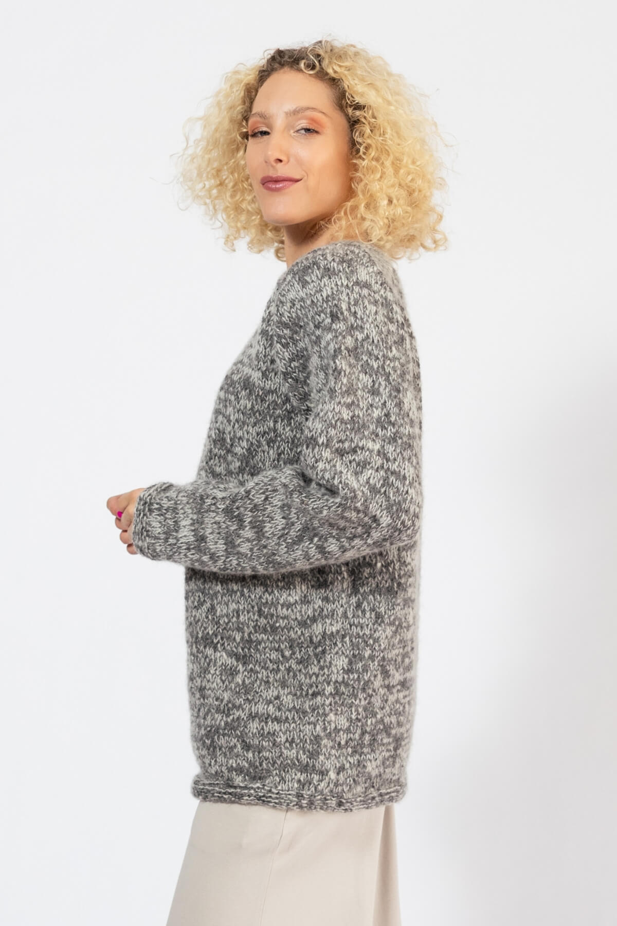 Surya Oversized Wool Jumpers for Women - left side view
