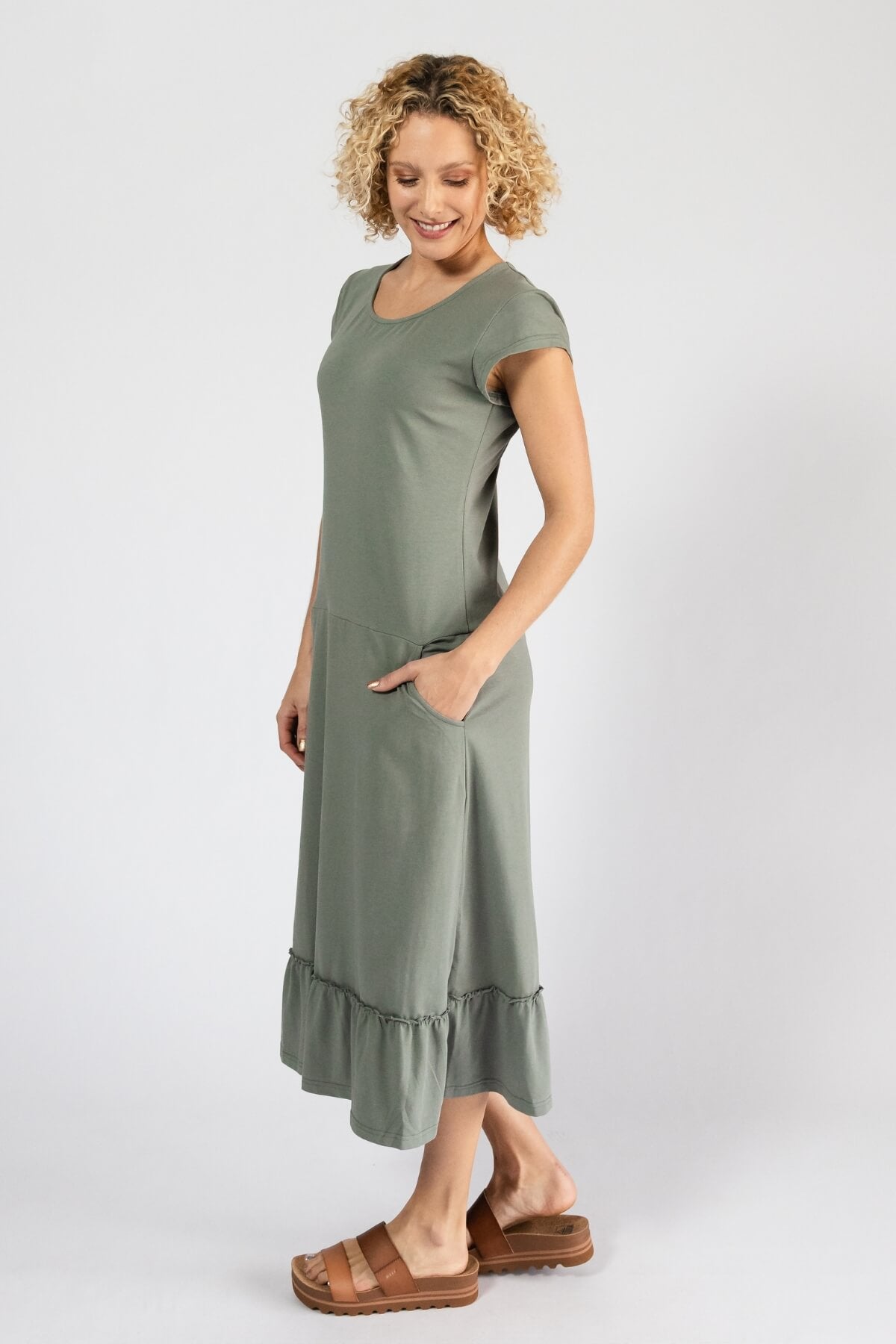 Surya Ethical Organic Cotton Midi Dresses - left side view